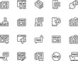 News Related Vector Line Icons Set. Press, News Feeds, Fake News. Editable Stroke. 48x48 Pixel Perfect.