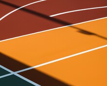 Illustration Of A Shadow Over Sport Court Line Markings