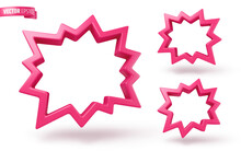 Vector Realistic Pink Bursts On A White Background.