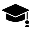 mortarboard glyph icon