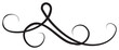 © Gexam - Calligraphic design  with black thin line. PNG with transparent background.