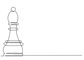 Wall Mural - Continuous one line drawing of chess piece knight. Vector illustration