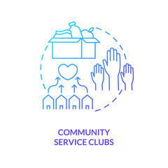 Wall Mural - community service clubs blue gradient concept icon. business help. professional assistance abstract 