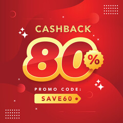 Poster - Cashback 80% background design for promotional product