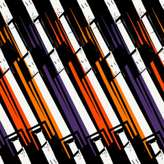 Wall Mural - Geometric seamless pattern. Bauhaus style background. Modern grid print. Straight stripe, diagonal line motif ornament. Trendy contemporary geo wallpaper