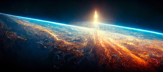 Aufkleber - illustration on the theme Travel in space with stars and nebulae of the universe