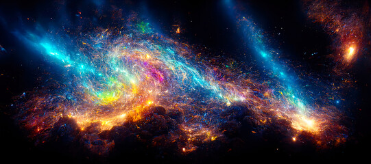 space fantasy landscape with stars and nebulae in deep space universe