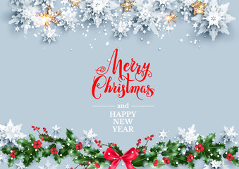 Fotobehang - Christmas seasonal festive design