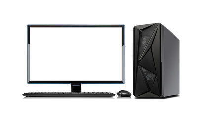 Desktop computer isolated on a white background.