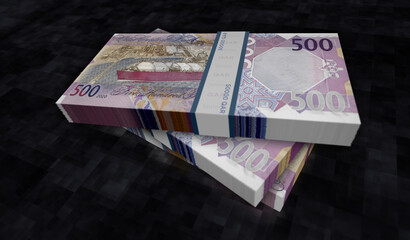 Qatar Riyal money banknotes pack 3d illustration