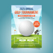 Golf Tournament Flyer and Championship Flyer Poster Design, Golf Event Banner Vector Template