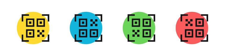 QR code icon set. Scan qr code icons. Scanning qr code symbol collection.
