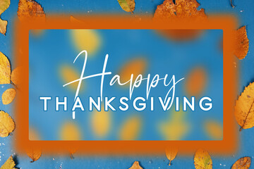 Sticker - Happy Thanksgiving background with blurred graphic for holiday card.