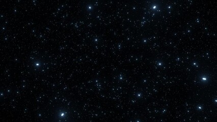 Wall Mural - flying in the universe through stars on black background. looping video. 3d rendering