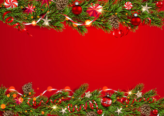 Sticker - Red festive background