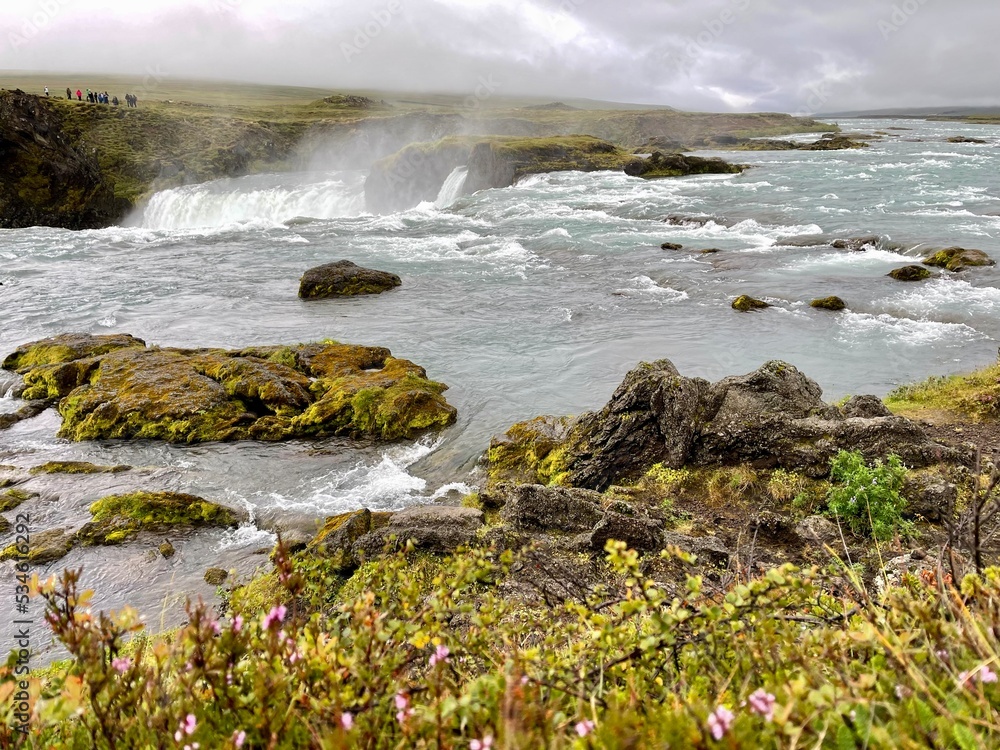 Dettifoss Island (Europa) Isländischer Wasserfall in der Natur mit