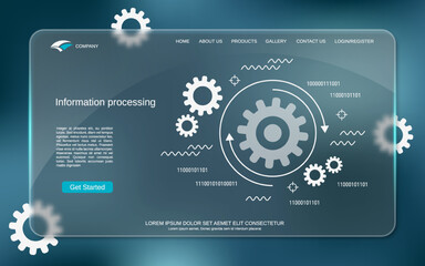 Wall Mural - information processing, data computing vector concept illustration