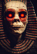 Evil Egyptian mummy, illustration of a monster