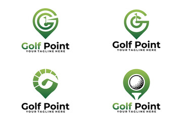 Set of golf logo design, sport golf design vector template