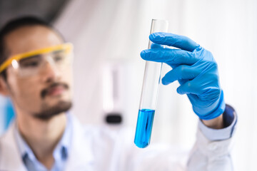 Wall Mural - health care researchers working in life science laboratory, medical science technology research work