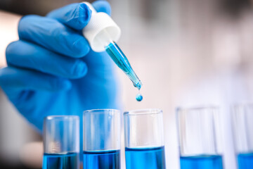 Wall Mural - health care researchers working in life science laboratory, medical science technology research work