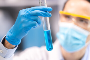 Wall Mural - health care researchers working in life science laboratory, medical science technology research work