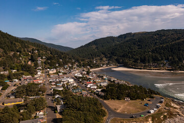 Wall Mural - The town of Yachats at the central Oregon Coast. 