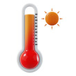 © ahmadalfant - 3D render of thermometer with high temperature icon