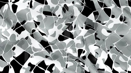 Poster - Monochrome Repeated Fashion Backdrop. Light seamless looping Army Graphic animation. White Camouflage seamless looping animation. Silver Repeated Digital Graphic Background. Camouflage animation