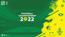 BRAZIL Football Background World Cup 2022 Vector