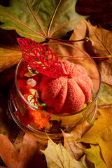 Wall Mural - autumn dessert on Thanksgiving table