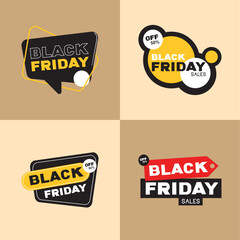 Sticker - icon set, black friday