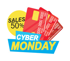 Wall Mural - cyber monday bank credit cards