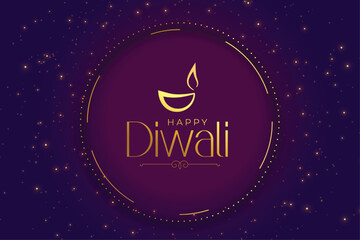 Canvas Print - purple shubh deepavali banner with sparkles design