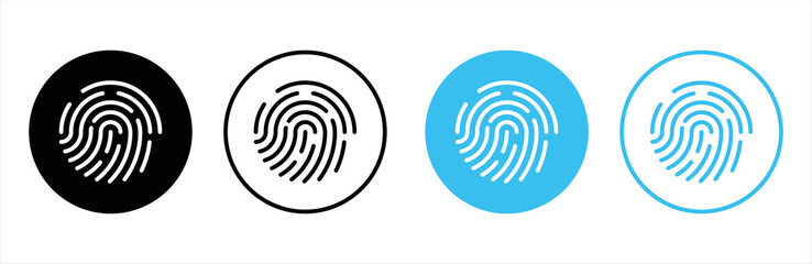 Fingerprint icon set. Fingerprint identification icon for apps and websites. Vector illustration	