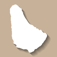 Barbados vector country map silhouette