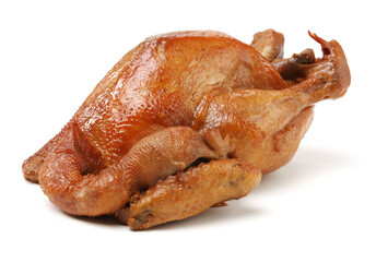 Wall Mural - Roast Chicken on white background