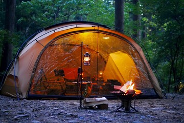 Wall Mural - tent in the forest