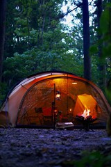 Wall Mural - camping in the forest
