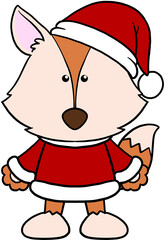 cute christmas cartoon animal character clipart colorful