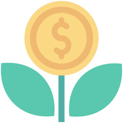 Sticker - Dollar Plant Colored Vector Icon