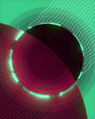 Aufkleber - Geometric shapes with trendy gradient and luminous ring. Abstract light background. 3d rendering digital illustration