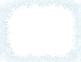 frostwork. decorative ice crystals frame on transparent background