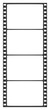 Vertical wide-angle filmstrip, film frames  on transparent background
