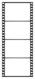 Fototapeta Las - Vertical wide-angle filmstrip, film frames  on transparent background