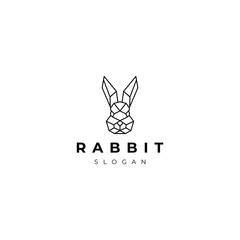 Rabbit head geometric logo icon design