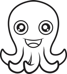 Wall Mural - Vector Illustration of Octopus in Cute Style