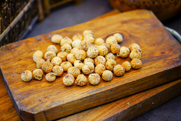 Wall Mural - Studio photography of dried figs, a healthy nutritious food