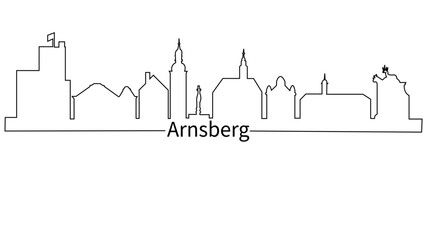 Wall Mural - Arnsberg Germany city skyline outline

