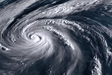 A Satellite 3D Illustration Of The Ian Hurricane Also Known As A Tornado Storming The Florida In Of The United States, Seen From The Space Perspective View. Climate Change Has Caused Damage To America